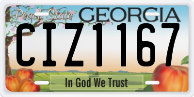 GA license plate CIZ1167
