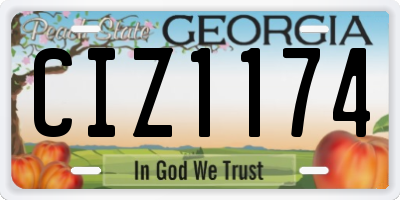 GA license plate CIZ1174