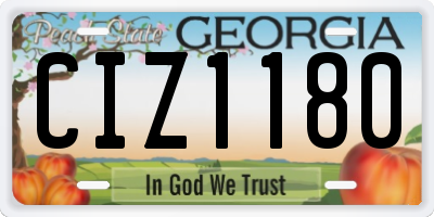 GA license plate CIZ1180