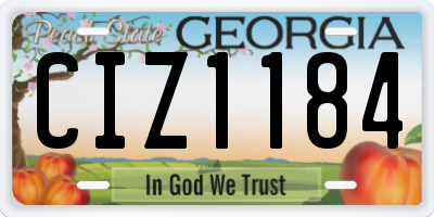GA license plate CIZ1184