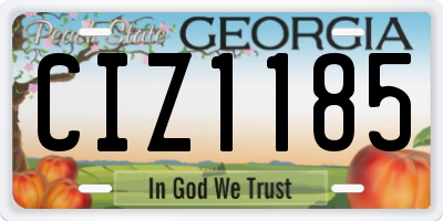 GA license plate CIZ1185