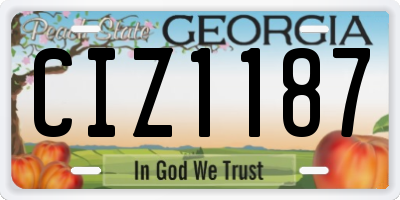 GA license plate CIZ1187