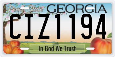 GA license plate CIZ1194