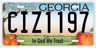 GA license plate CIZ1197