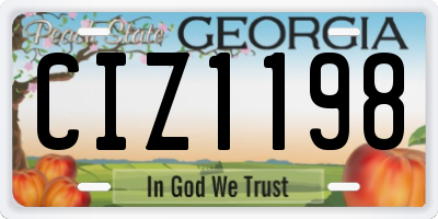 GA license plate CIZ1198