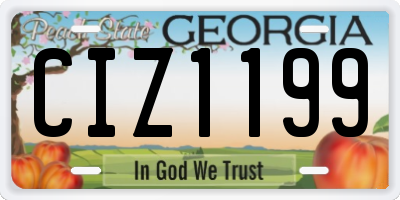 GA license plate CIZ1199