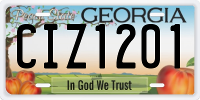 GA license plate CIZ1201