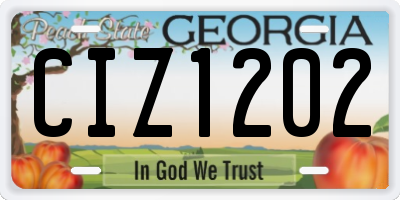 GA license plate CIZ1202