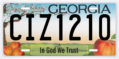 GA license plate CIZ1210