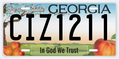 GA license plate CIZ1211