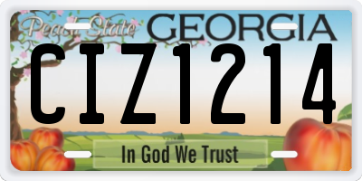 GA license plate CIZ1214