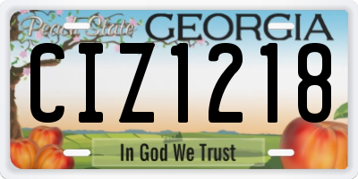 GA license plate CIZ1218