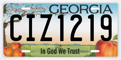GA license plate CIZ1219