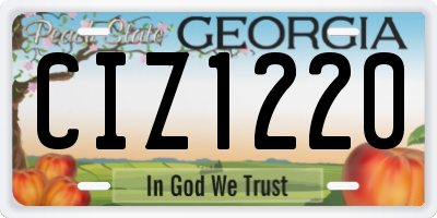 GA license plate CIZ1220