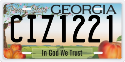GA license plate CIZ1221