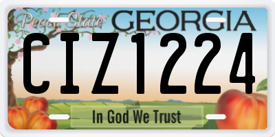 GA license plate CIZ1224