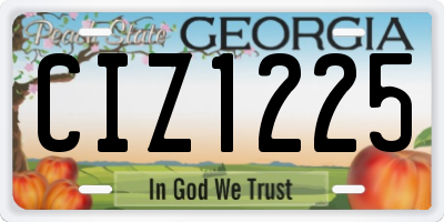 GA license plate CIZ1225