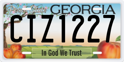GA license plate CIZ1227