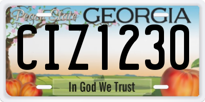 GA license plate CIZ1230