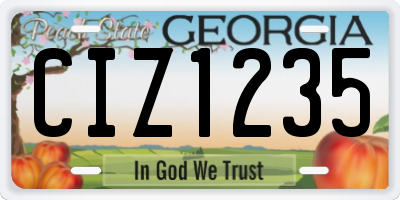 GA license plate CIZ1235