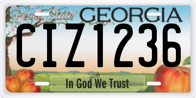 GA license plate CIZ1236