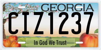 GA license plate CIZ1237