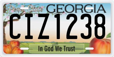GA license plate CIZ1238