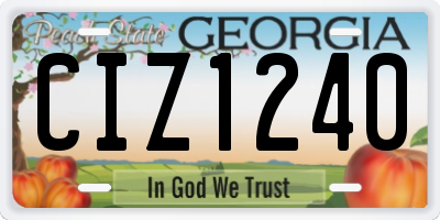 GA license plate CIZ1240