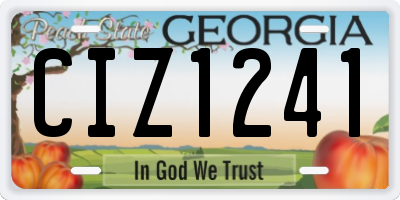GA license plate CIZ1241