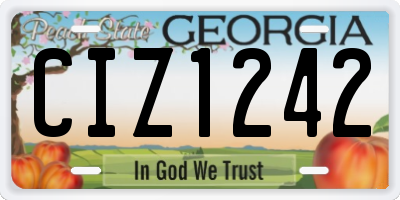 GA license plate CIZ1242