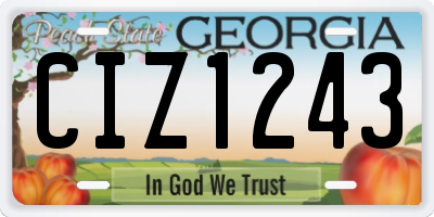 GA license plate CIZ1243