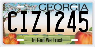 GA license plate CIZ1245