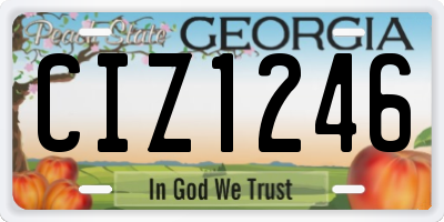 GA license plate CIZ1246