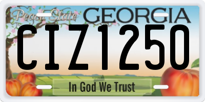 GA license plate CIZ1250