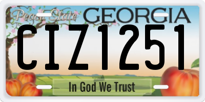 GA license plate CIZ1251