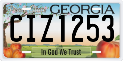 GA license plate CIZ1253