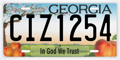 GA license plate CIZ1254