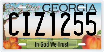 GA license plate CIZ1255