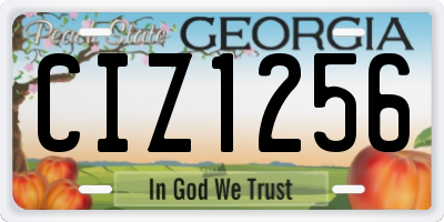 GA license plate CIZ1256