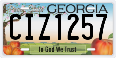 GA license plate CIZ1257