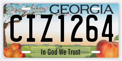 GA license plate CIZ1264