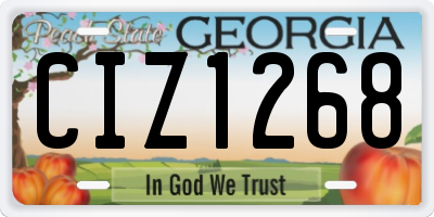 GA license plate CIZ1268