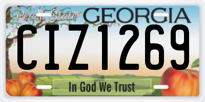 GA license plate CIZ1269