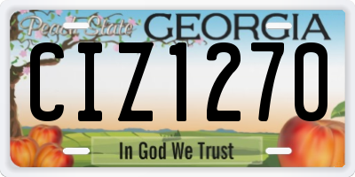 GA license plate CIZ1270