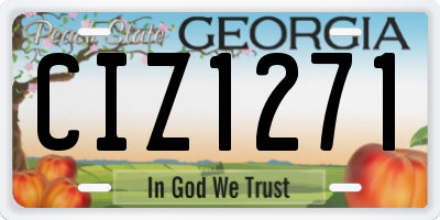 GA license plate CIZ1271