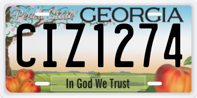 GA license plate CIZ1274