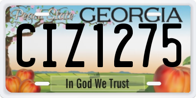 GA license plate CIZ1275