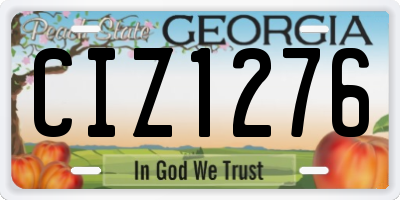 GA license plate CIZ1276