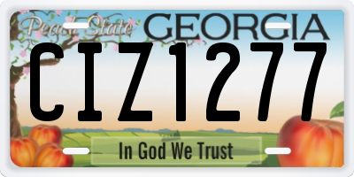 GA license plate CIZ1277