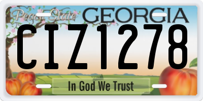 GA license plate CIZ1278